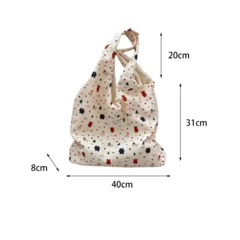 Borsa per la spesa tote femminile Borsa ecologica Borsa per la spesa riutilizzabile Borsa per libri Borsa a tracolla per libri da donna coreana dolce cartone animato - immagine 6