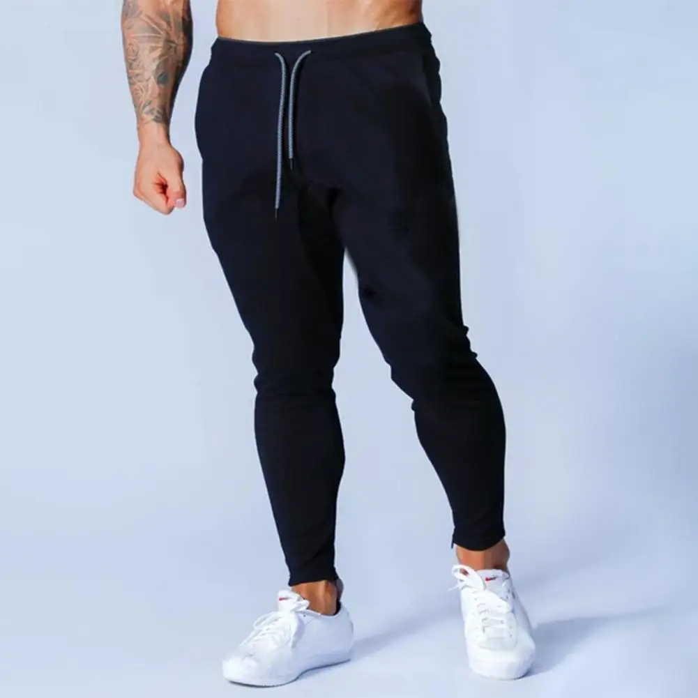 

Брюки мужские длинные на шнуровке, приталенные спортивные штаны с карманами, стильные летние джоггеры, спортивная одежда, длинные брюки с эластичным поясом