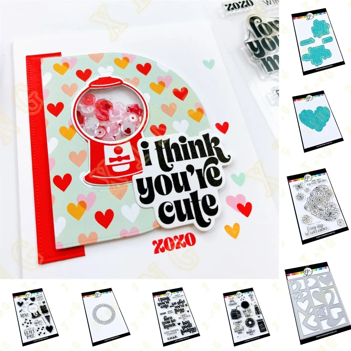 

Valentine's Day Hearts Aflutter Metal Cutting Dies Clear Stamps Stencil Hot Foil Scrapbook Diary Decoration Embossing Template