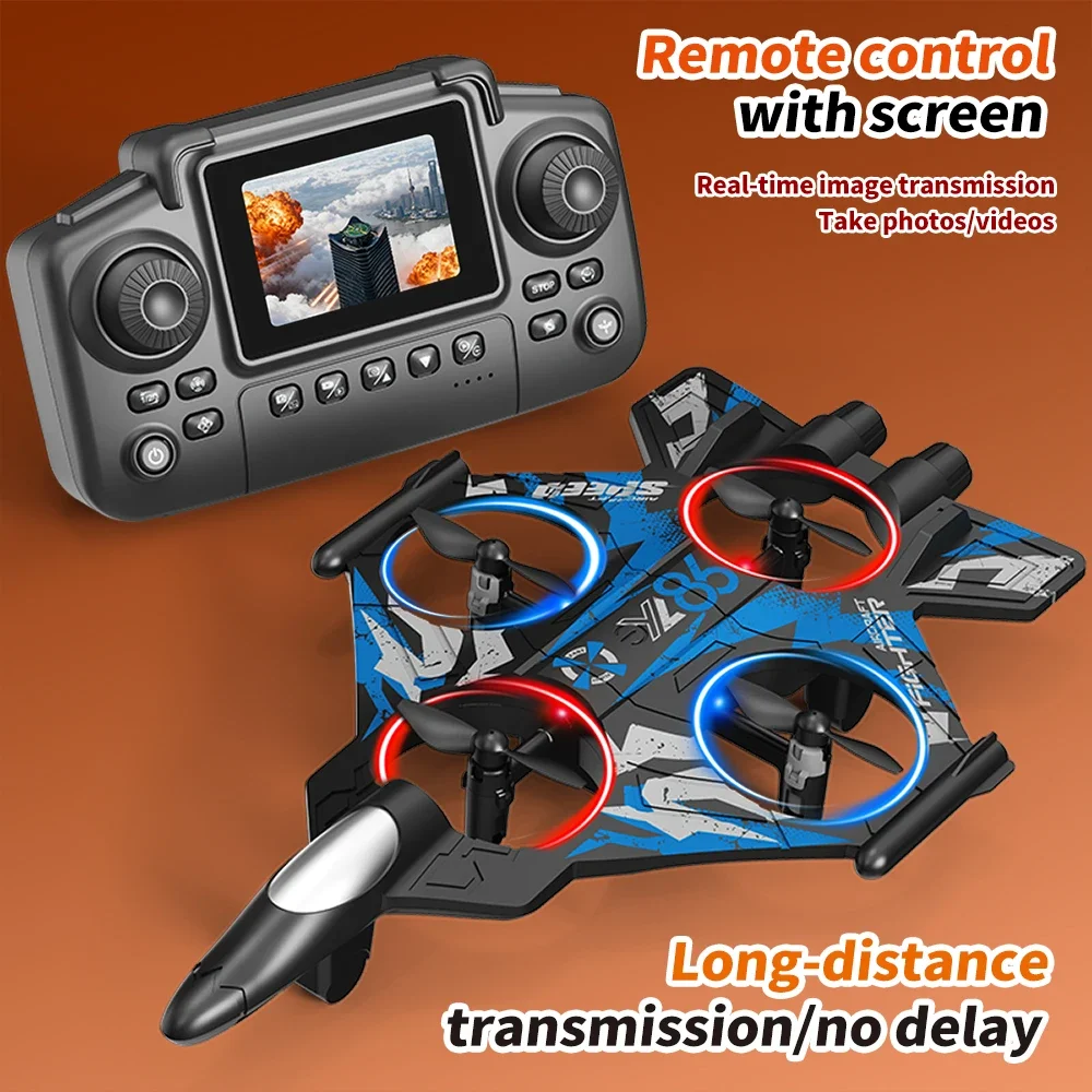Avion RC télécommandé avec caméra, 3 batteries, écran