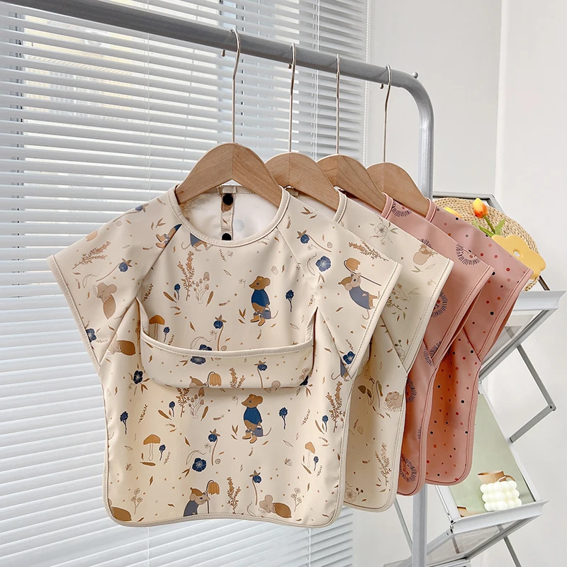 

Sleeveless Waterproof Bib Cartoon Baby Apron Babi Feeding Painting Drawing Apron Bib Infant Boys Girls Burp Cloth Baby Accessori