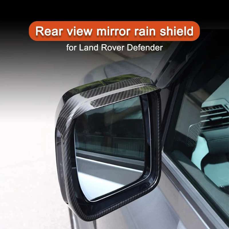 Rear View Mirror Rain Shield for Land Rover Defender 90 110-Reversing Mirror Sisor with Carbon Fiber Pattern