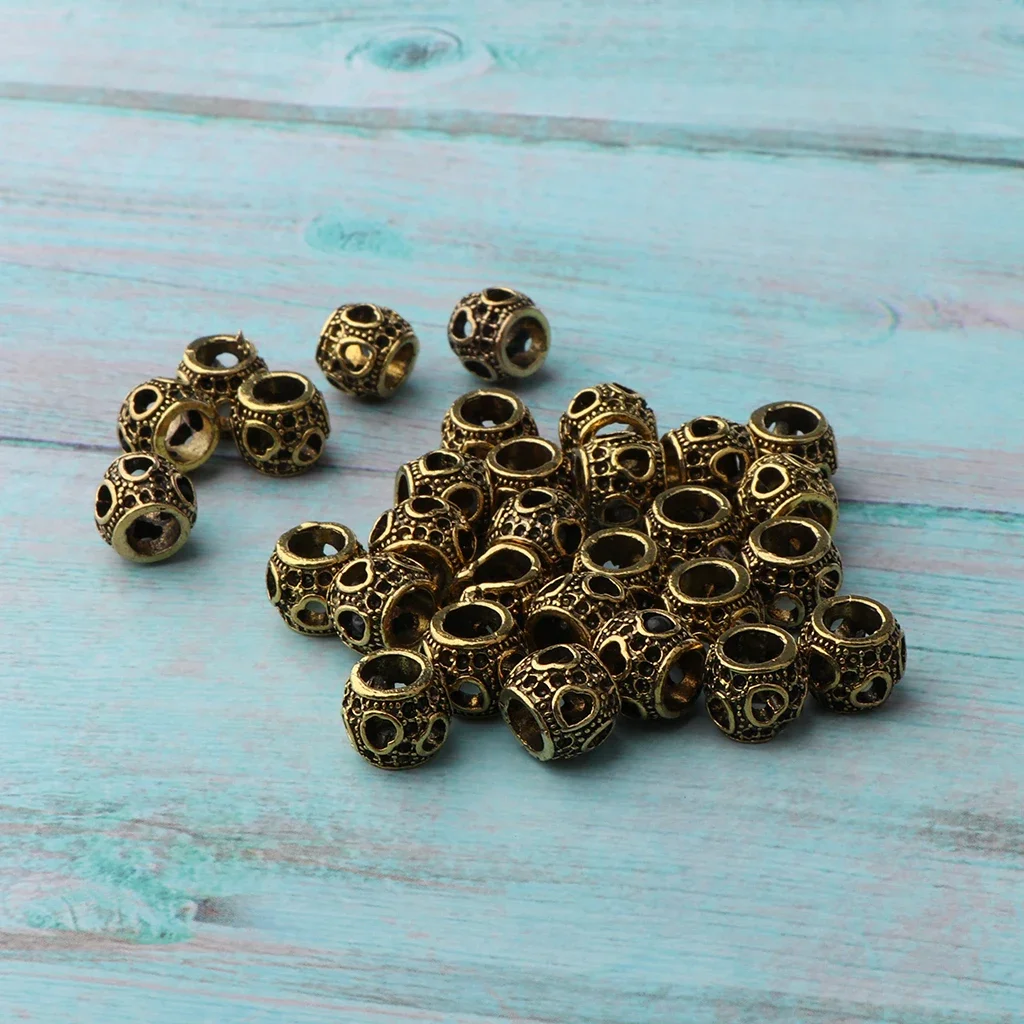 Lots 30pcs Dread Lock Beads Hair Rings Hair Braid Cuff Clip Jewelry Necklace Making