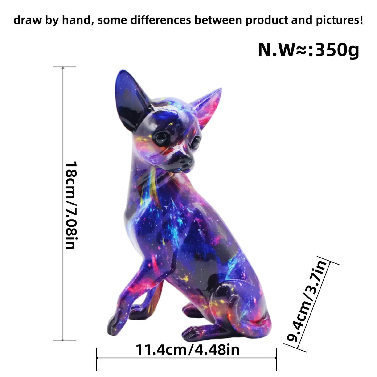 Dog Sculpture Desk Decor Lovely Creative Ornament Splashing Color Art Work