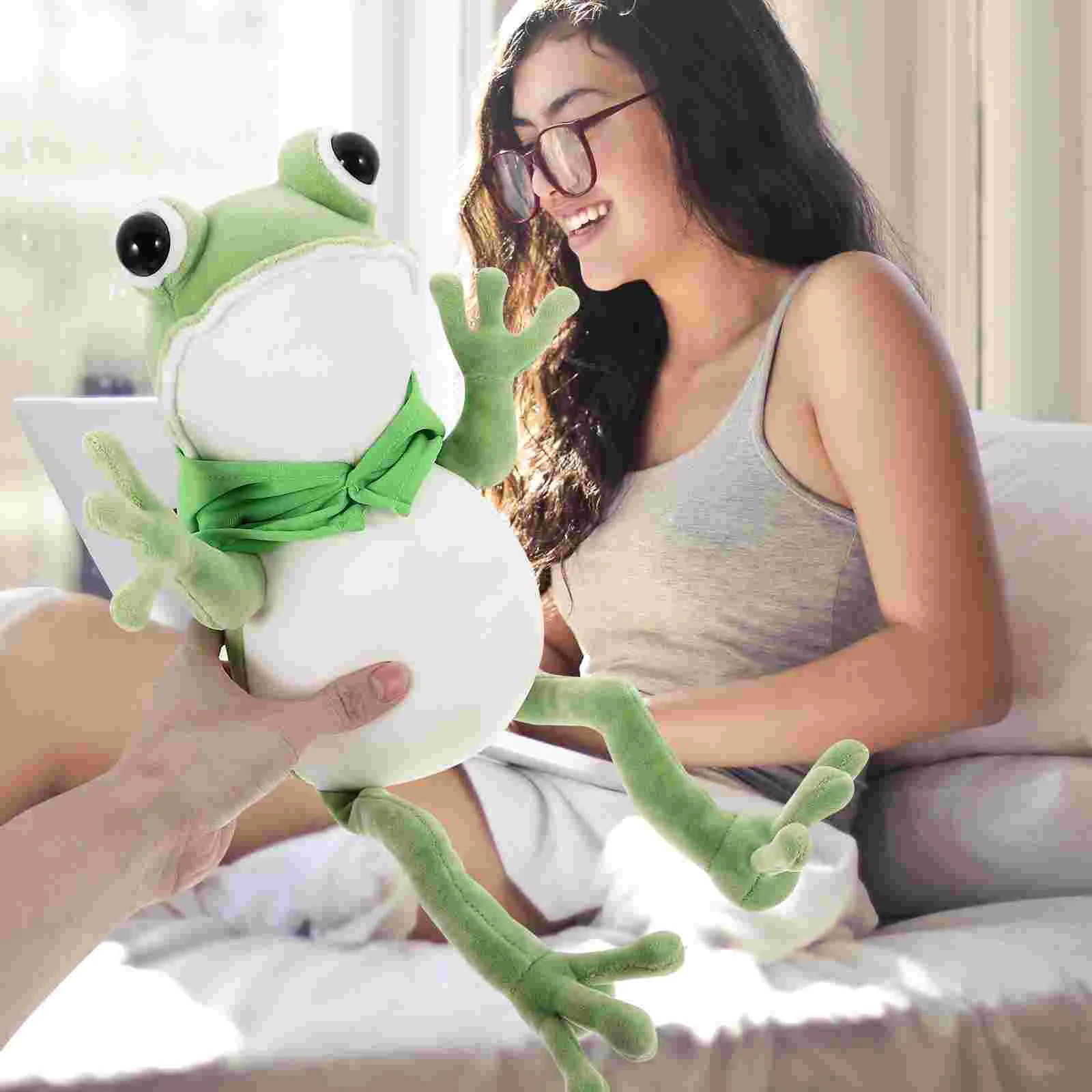 

Подушка в виде лягушки, плюшевая игрушка, домашние лягушки, настольное украшение, детские игрушки