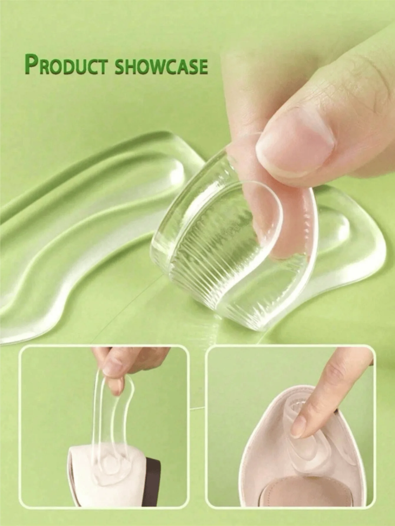 부드럽고 편안한 실리콘 미끄럼 방지 힐 패드 2개, 투명하고 눈에 띄지 않는 마찰 방지 힐 보호대, 여성용으로 특별히 설계됨, 여성용 하이힐, 로퍼 및 일반 사이즈보다 한 사이즈 큰 신발에 적합