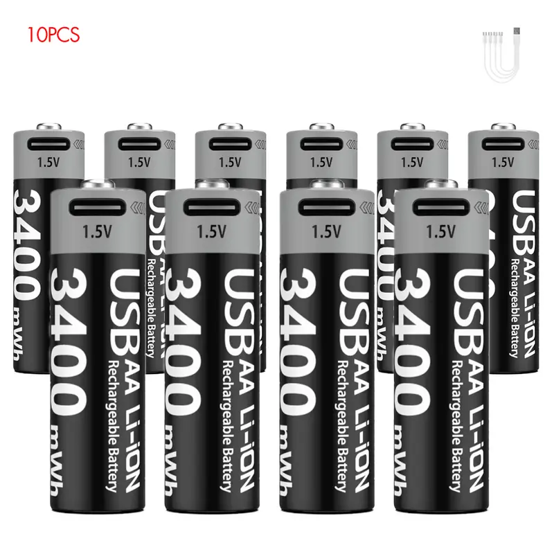 Kuugro Li-ion AAA and AA Rechargeable Batteries USB Lithium-ion 3400mWh 1.5V AA Rechargeable Batteries+1100mWh 1.5V AAA Battery - Image 9