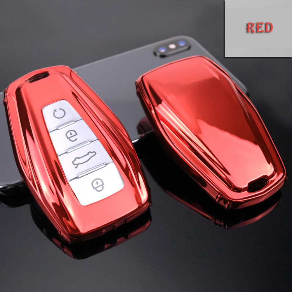 MYDH Autoschlüssel Schlüssel Hülle Schlüsselanhänger Wearable Auto Key Case  Cover Tasche TPU + Leder Mit Keychain Für Geely New Emgrand GS X6 SUV EC7  (Farbe : Rosa) : : Elektronik & Foto