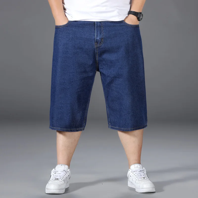 Pantalones cortos de mezclilla para hombre, shorts holgados de talla grande, talla mediana, 44, 46, 48