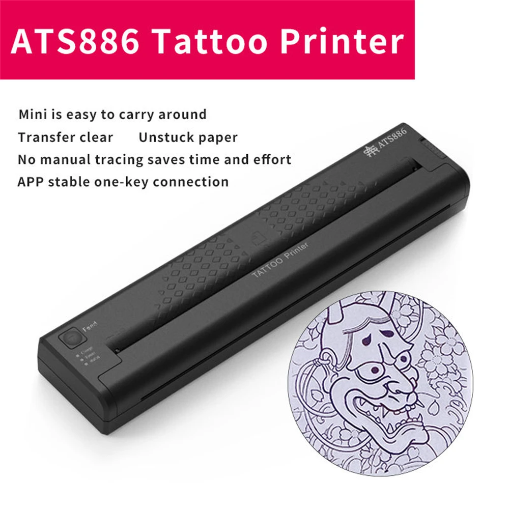 

2023 New Wireless Battery Thermal Printer Tattoo Portable Machine Clear Transfer Tattoo Stencil Printer Thermal Copier Machine