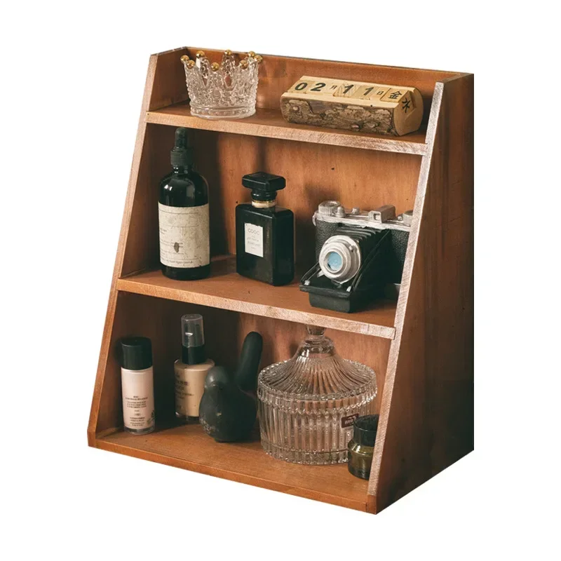 

Organizer Rack Christmas Storage Display Layers Shelf Desktop Shelves 3 Wood Stand Solid Home