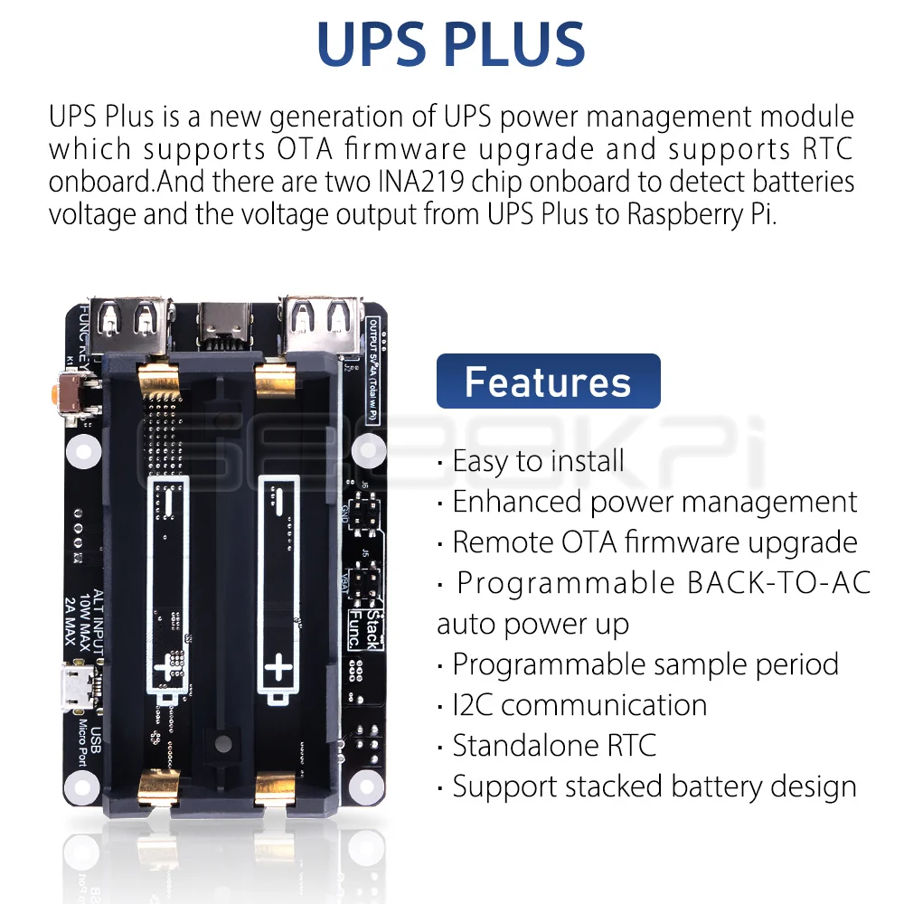 Geeekpi Abs Mini Torre Rgb Programável Ventilador Ups Mais Módulo Kit Case para Raspberry pi 4b - Imagem 4