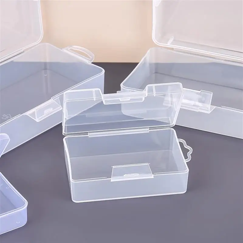 Mini Storage Box Transparent Plastic Jewelry Storage Box Container Portable Sewing Tool Needle Thread Packaging Case
