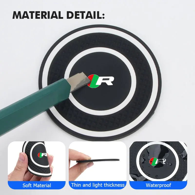 2pcs Silicone Car Cup Holder Anti Slip Insert Coasters Pads For Jaguar S-Type F-Type X-Type F-Pace I-Pace E-Pace XFR XKR 5