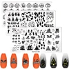Halloween Nail Art Stamping Plate Drawing Template Pumpkin Heart Wave Line Ghost spider Bat Image Stencil Nail Printing Tools 1