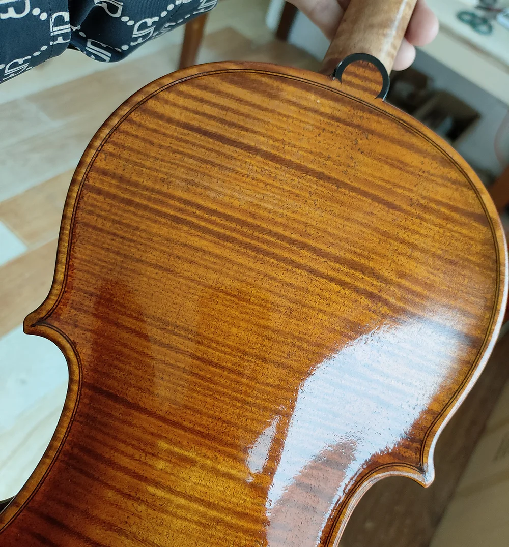 Stradivarius Violin Size 4/4 #3423 One Piece Back! Master II Level European Wood Handmade Oil Antiqued Varnish