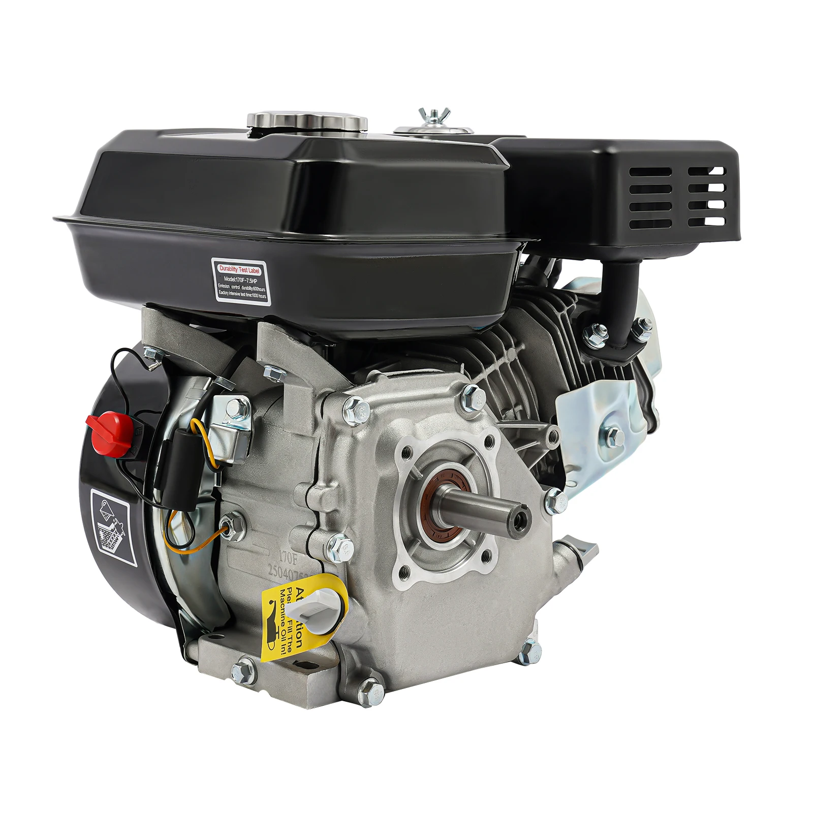 7.5HP 4-Stroke Gasoline Engine 212CC OHV Air Cooled Gas Engine Motor Single Cylinder Hand Pull Start Motor for Go-Karts 3600rpm