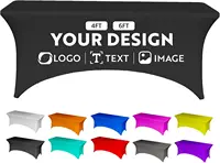 Custom Table Cover 4FT 6FT Banquet Full Print Personalized Table Cloth for Wedding Exhibition Stretch Hotel Party Counter Decor 1
