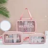 PU Women Travel Storage Bag Cosmetic Bag Makeup Bag Travel Organizer Bags Waterproof Washbag Transparent Cosmetic Cases 1