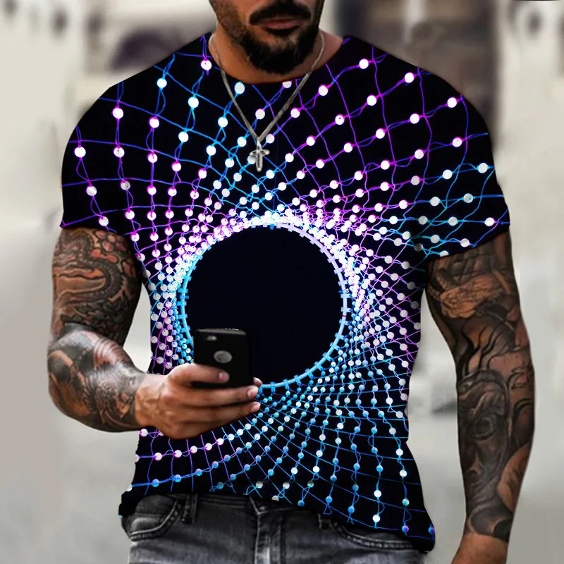 

3D Fashion Visual Pattern Print Men's T-Shirts Short Sleeve Summer Street Hip Hop 3D Tops Loose Casual O-Neck Tees Plus Size 6XL