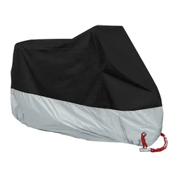All - Season Waterproof UV Protective Motorcycle and Scooter Cover with Wear - Resistant Fabric - XXL (Black Silver)