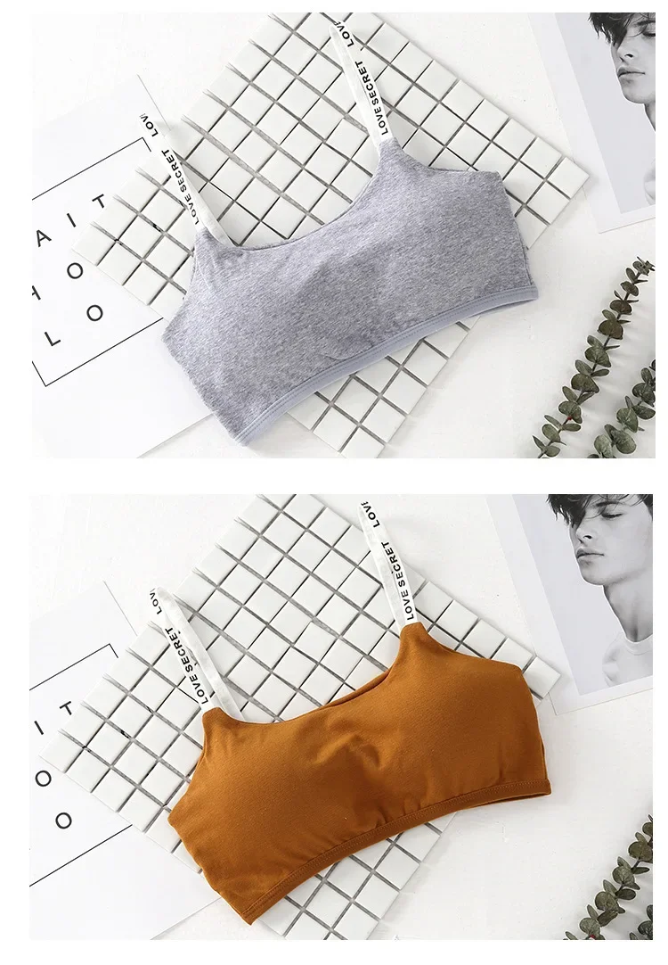 New Sexy Seamless Detachable Padded Sling Cotton Bra Casual Letter Printing Bra Fitness Breathable Ladies Bra