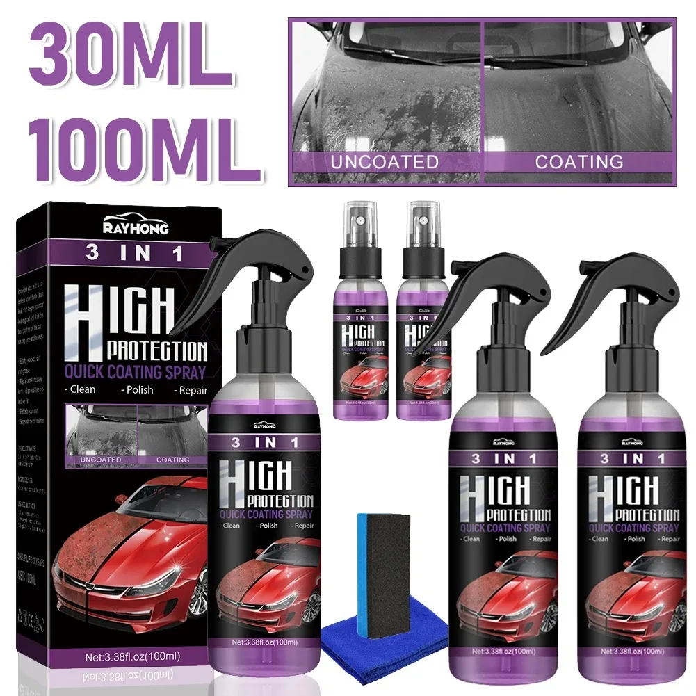 1/2/3/5Pcs 3 In 1 Car Ceramic Coating Spray 100ml Auto Nano Ceramic Coating Car Exterior Scratch Restorer Spray car ceramic coating spray