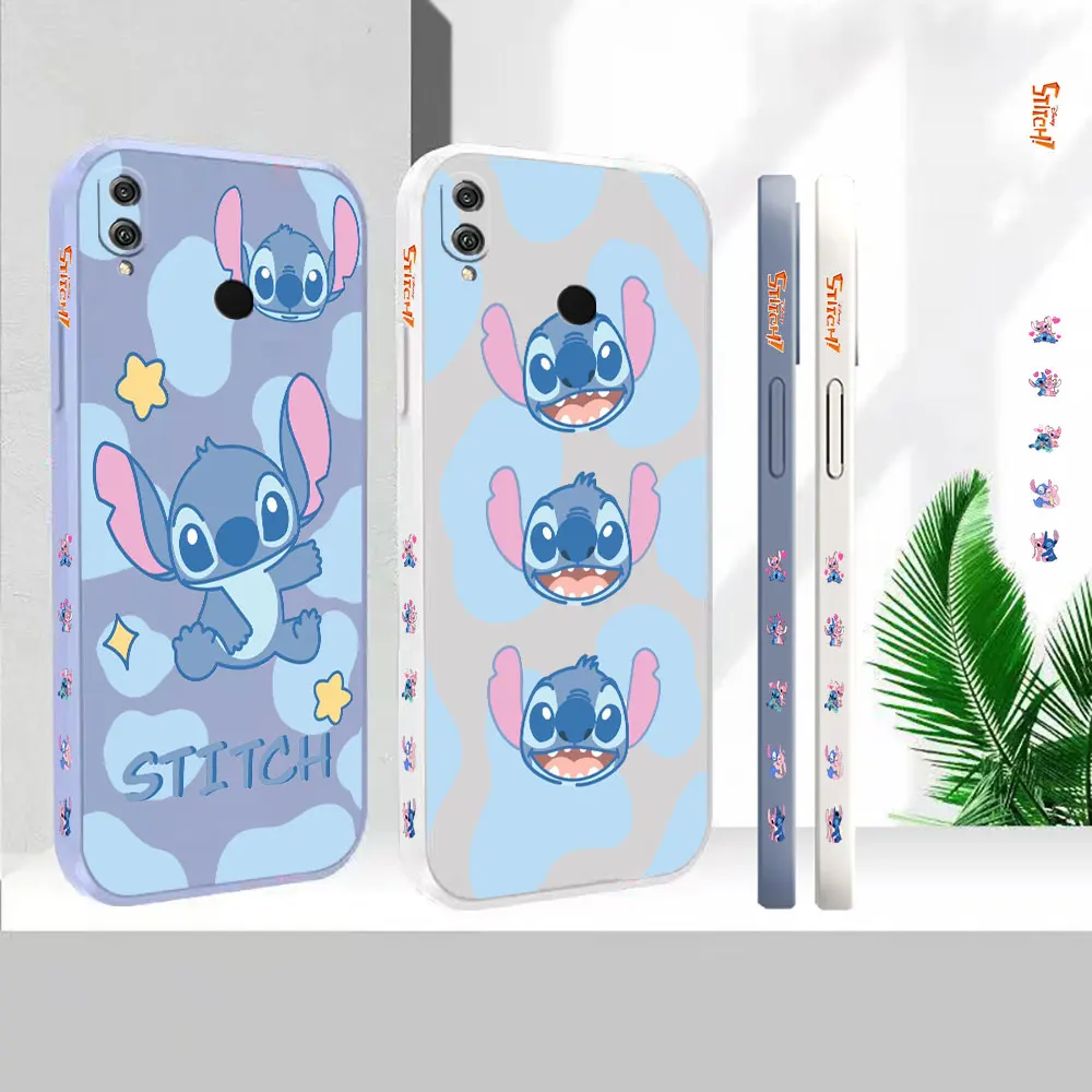 

Liquid Silicone Case For Honor 80 70 60 50 SE GT 30 30S 20 20S 10 9 8X Pro Plus Max Lite 4G 5G Lilo & Stitch Cover Funda Cqoue
