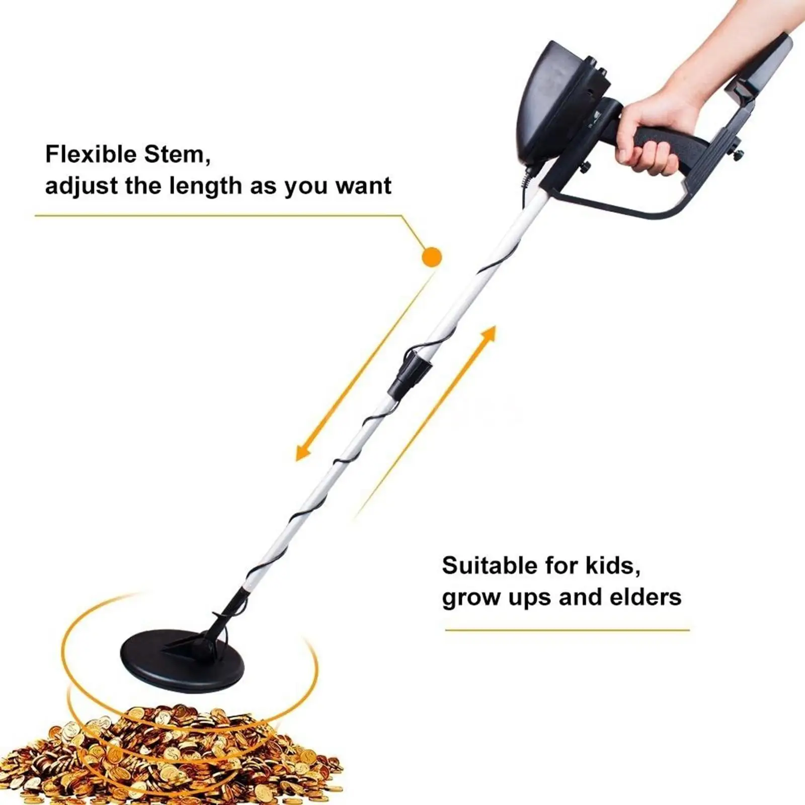 Underground Metal Detector Gold Digger Deep Waterproof Detecting Wand Treasure Finder Coil Outdoor 6F22 Equipment Portable