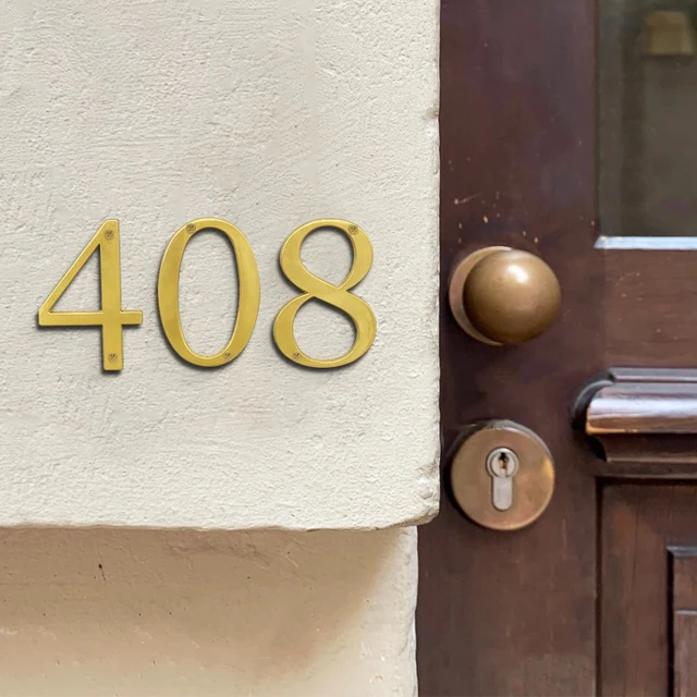 Arany 10 Cm-Es Külső Házszám Az Otthoni Apartman Ajtók Számához Kültéri Postafiók Címlapja Jelzőtábla Cink Ötvözet 4 Hüvelyk #0-9 - Image 5