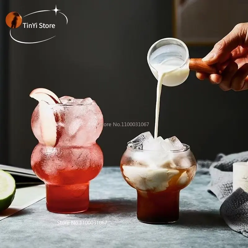 Glass cup Transparent Heat Resistant Glass Coffee Mug Glass Latte Cup Breakfast Mug Milk Water Cocktail Cup Beer Drinking Glasses