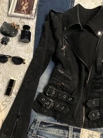 Veste d'hiver pour Moto et motard, Polo, vêtements Vintage des années 90, Cowboy, manches longues, capuche, fermeture éclair, Punk, gothique, pour fille 6