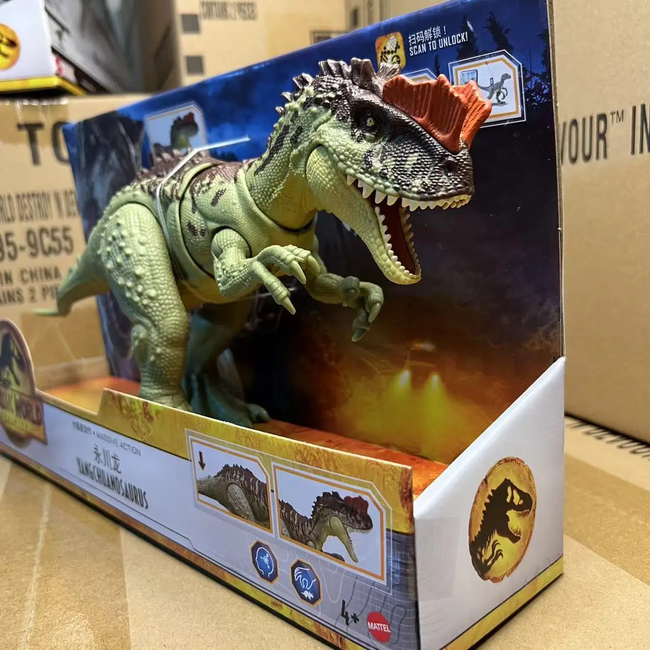 Mattel-Jurassic World Tyrannosaurus T Rex dinossauro brinquedo com som,  Hunt Action Figure, Double Chomp Motion, Tracking Gear, HNT62 - AliExpress