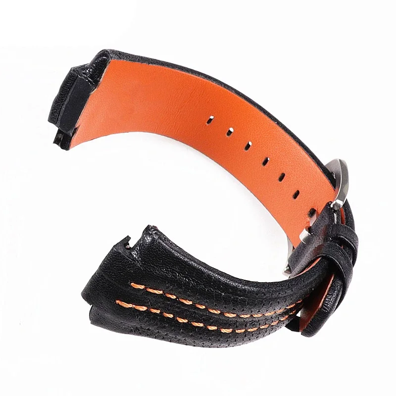 Premium Genuine Leather Watch Strap with Convex Mouth Design - 27mmx15mm
