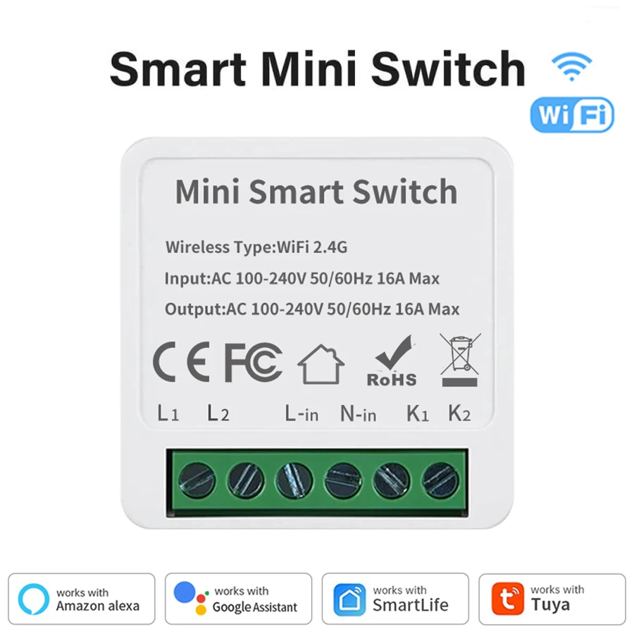 Tuya WiFi/Zigbee 3.0 Smart Switch Mini Breaker DIY Module Remote Timer Wireless Light Control Work with Smart Life Alexa Google