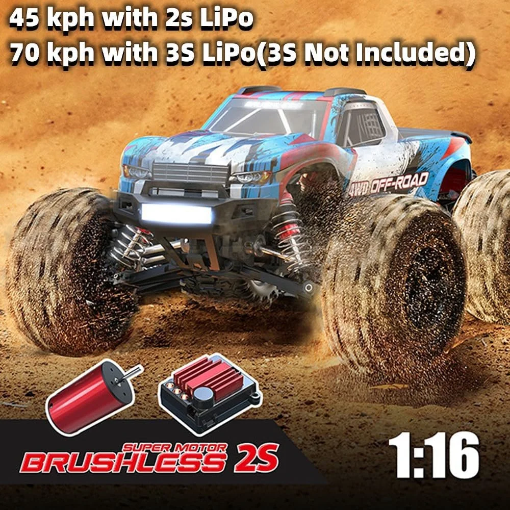 HYPER GO MJX16208 Voiture RC Brushless 70km/h 1/16 4WD Tout-Terrain