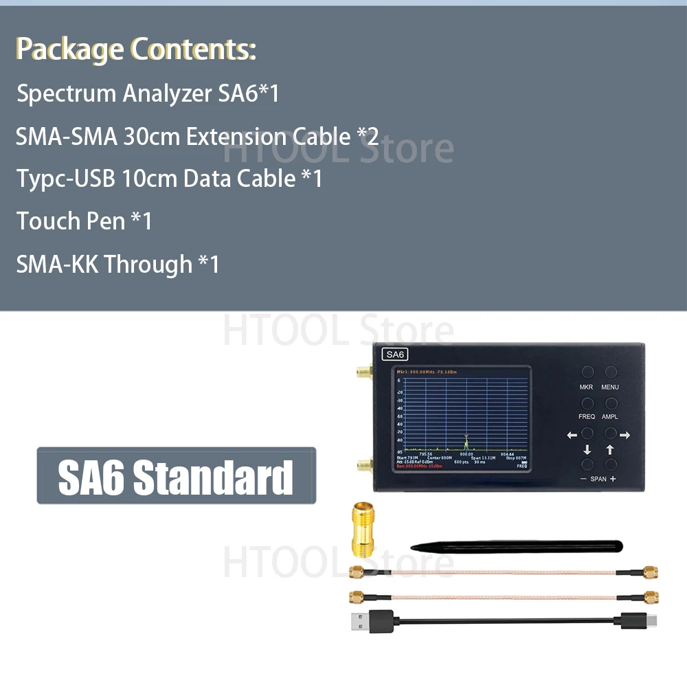 SA6 35-6200MHz Signal Generator Spectrum Analyzer 6GHz Provide PC Software Measuring Radio Signals Direction Compass