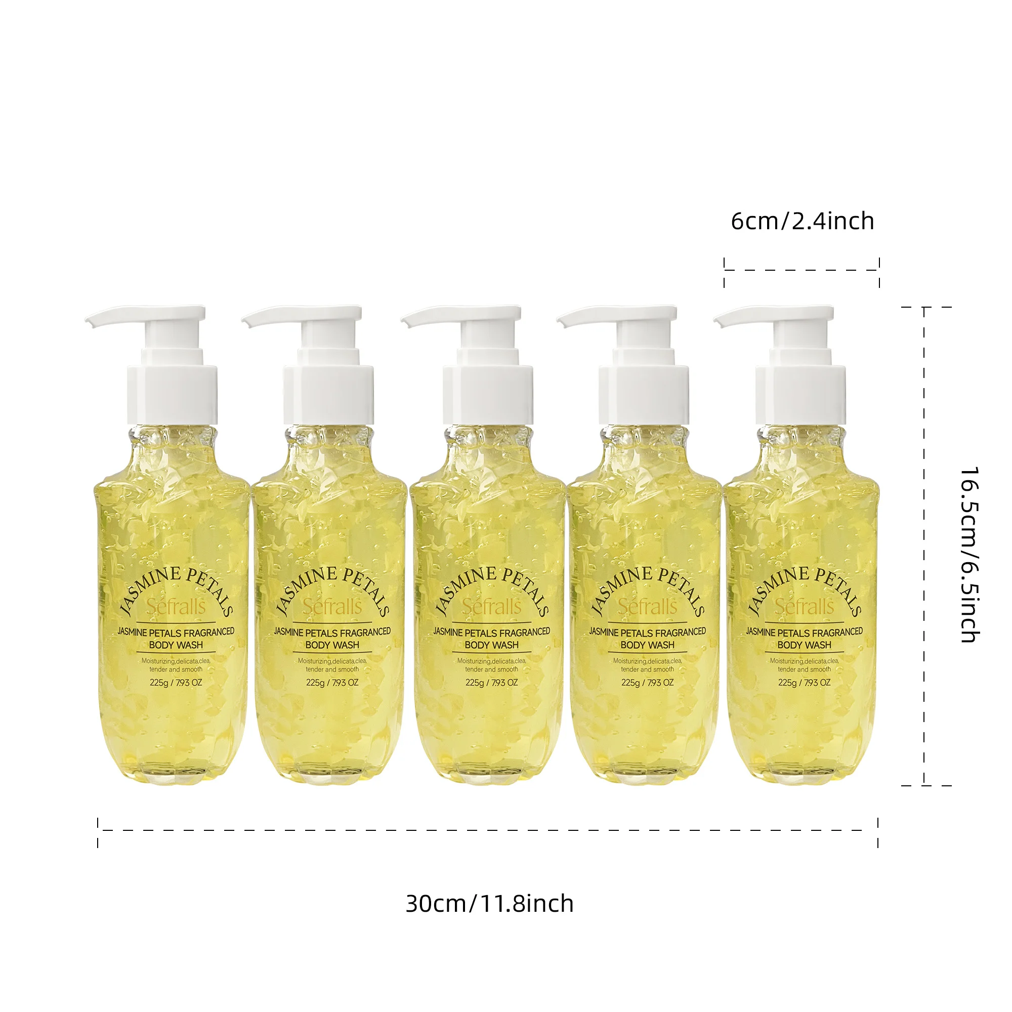S&eacute;fralls Jasmine Petal Scented Shower Gel 225g*5pcs Moisturizing and cleansing bathroom sets full set