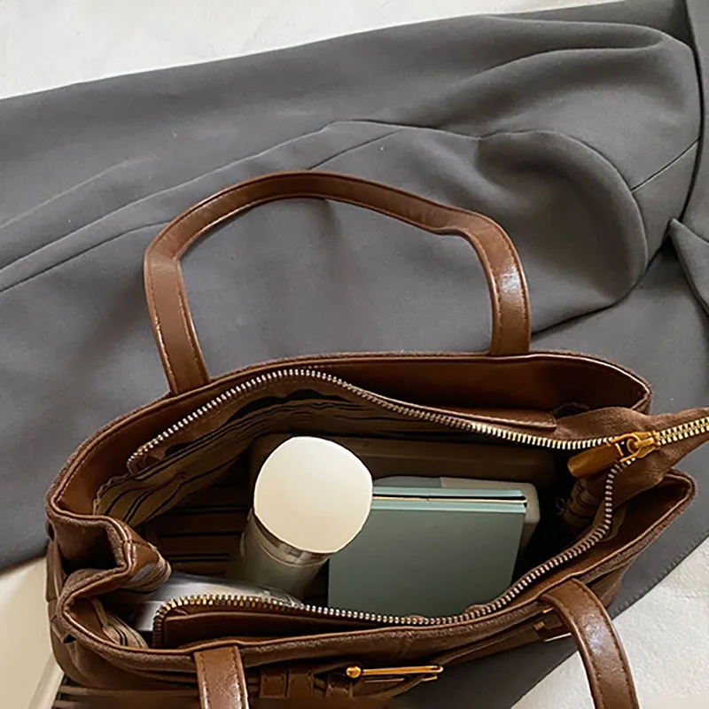 2025 Autumn/Winter New Retro Suede Underarm Bag Fashion Korean Edition Women's Shoulder Bag Large Capacity Commuter Bag Handbag