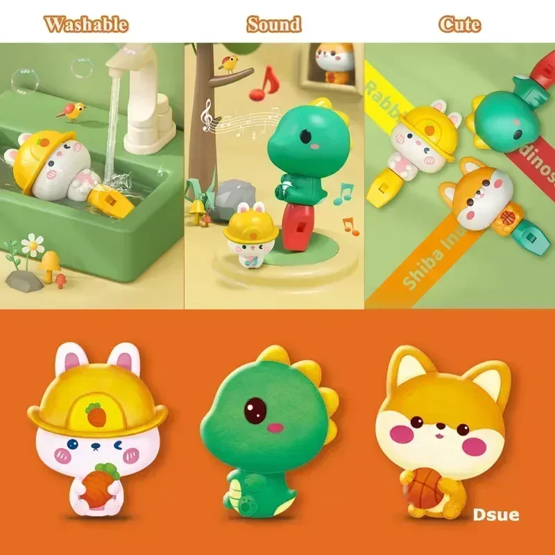 Children's Cute Animals Rabbit Baby Whistling Dinosaur/Dog Whistling Children, Children's Musical Instruments Toys 1-3 Gifts 3