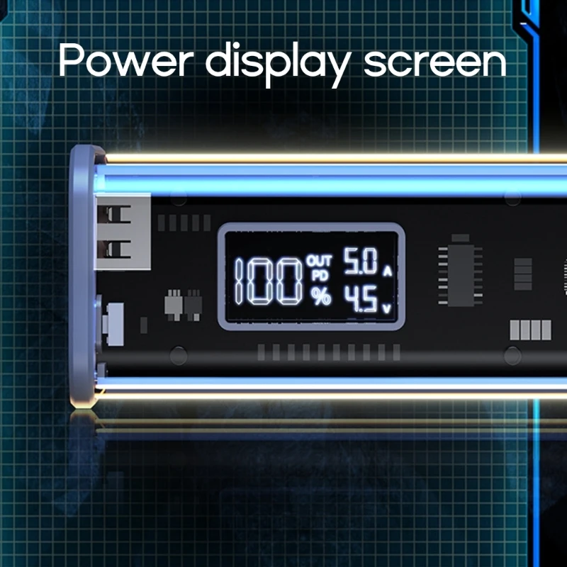 Battery Charger Professional PD22.5W DIY Fast Charging Case for 8PCS 18650 Polymer 20000mA Battery Power Bank Box