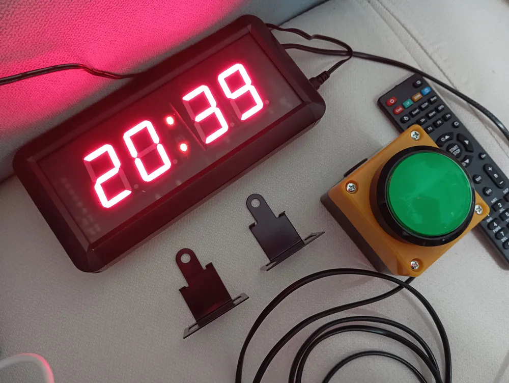 4-digit LED Countdown Clock Stopwatch with Remote Control School Rush Answer Competition Game Timer Button selectable 1.5 in digital wall clock