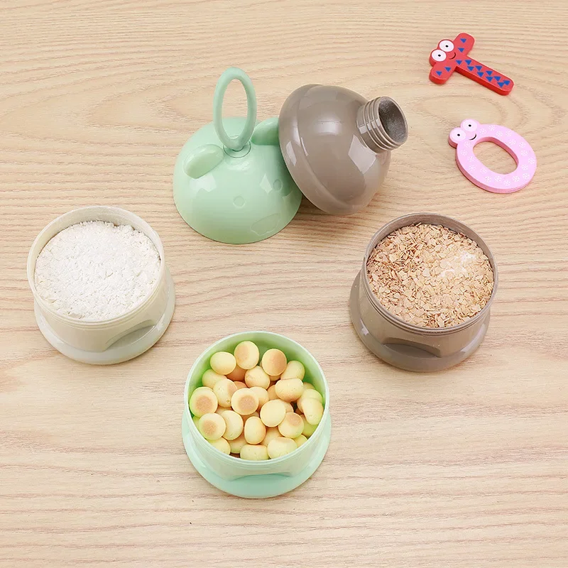 3 layers Baby Food Storage Box Toddle Kids Formula Milk Powder Container Portable baby bottle Essential Cereal Boxes baby stuff