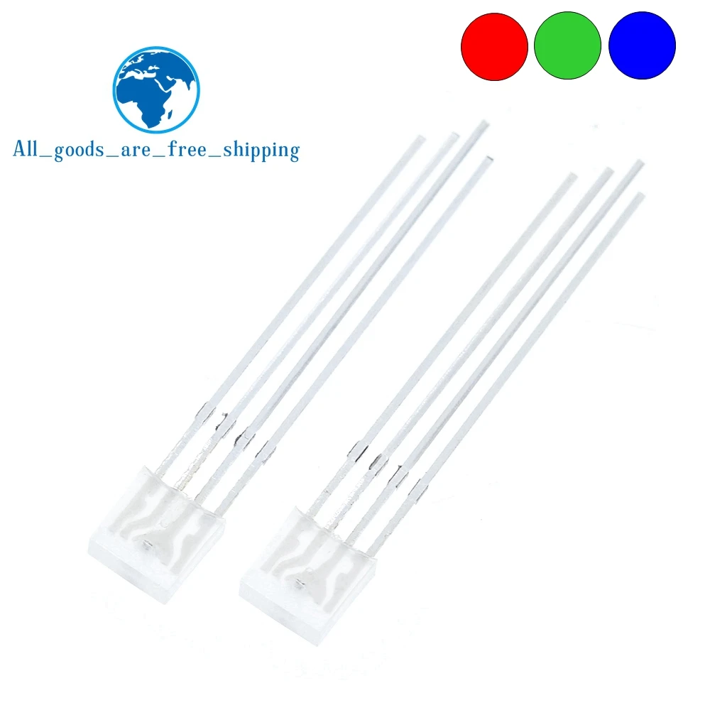 TZT-10-100pcs-Rectangular-LEDs-255-Diod-RGB-LED-Diffused-Cathode-Anode ...