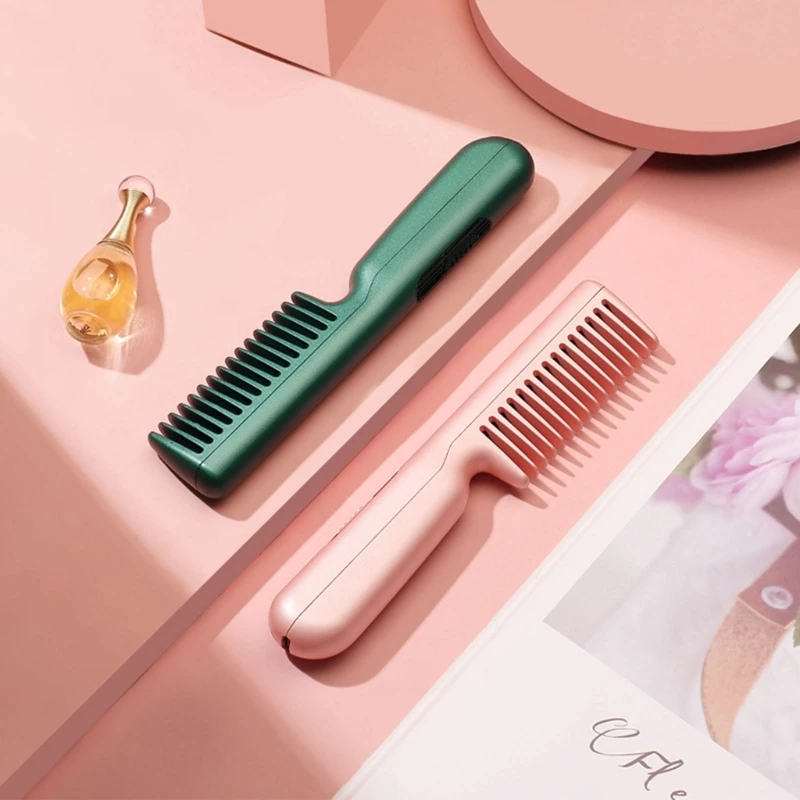 Hair Dryer Brush Straight Hair Comb Cordless Hot Air Brush Salon Negative Ionic Blow Dryer Straightener & Curler Dropshipping
