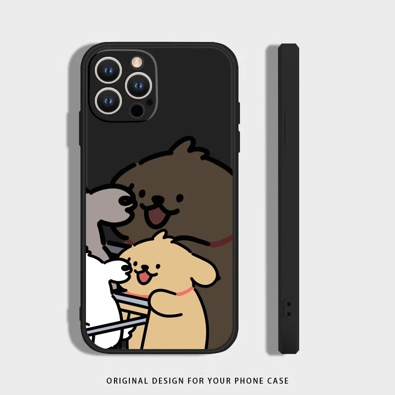 Cute Cartoon Dog Phone Case For Lovers Couples Fit for iPhone 11 12 13 14 15 16 Pro Max XR X XS 8 7 Plus Mini SE 2020 2022