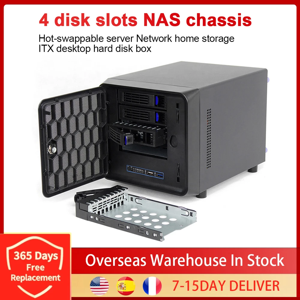 4bay Nas Chassis Hotswappable Emi Home Server Network Storage Gaming