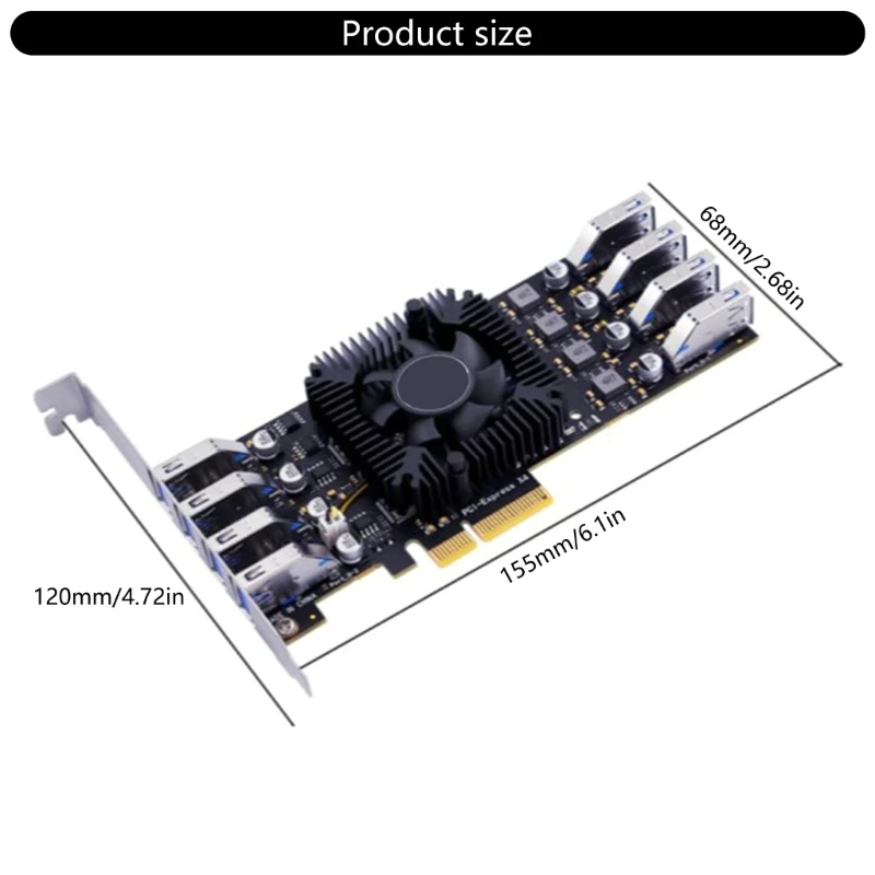 Highly Speed USB3.2 PCIE Expansion Card for Desktop PC USB3.2 GEN1x8 Port
