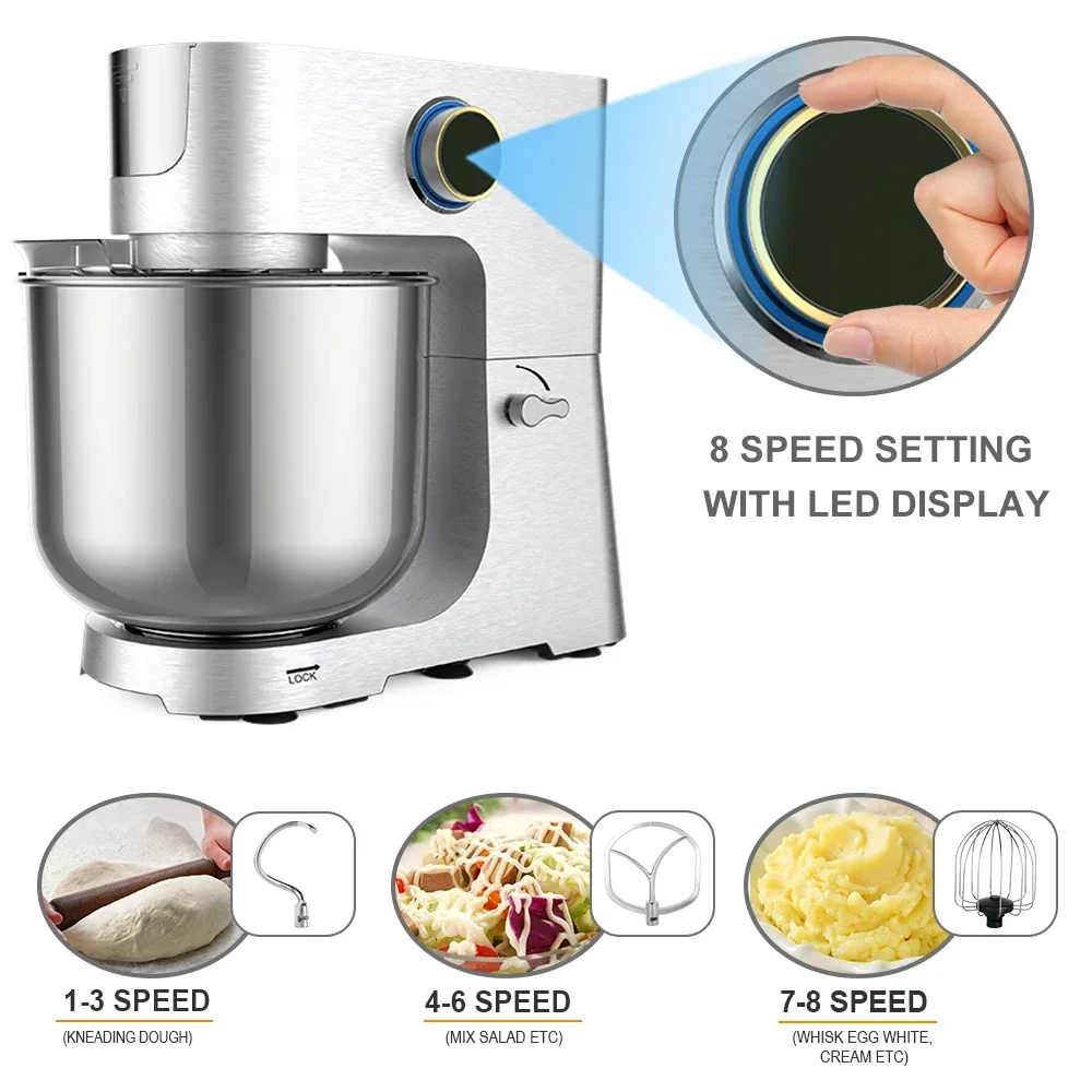 New 15 litre Metal Cast Large Capacity 2500w Powerful Stand Mixer for Baking Cake Dough Kneading
