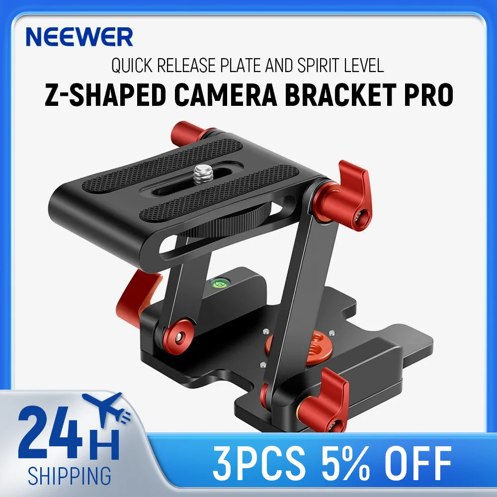 

Neewer Upgraded Z-Flex Tilt Head Z Type Tripod Head with 4 Adjust/Fixing Knob, Quick Release Plate and Spirit Level for Tripod